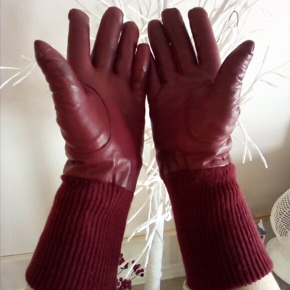 VTG Aldo Leather  Boots Burgundy Booties Sz 8  With Clutch Bag And Gloves - Picture 9 of 15